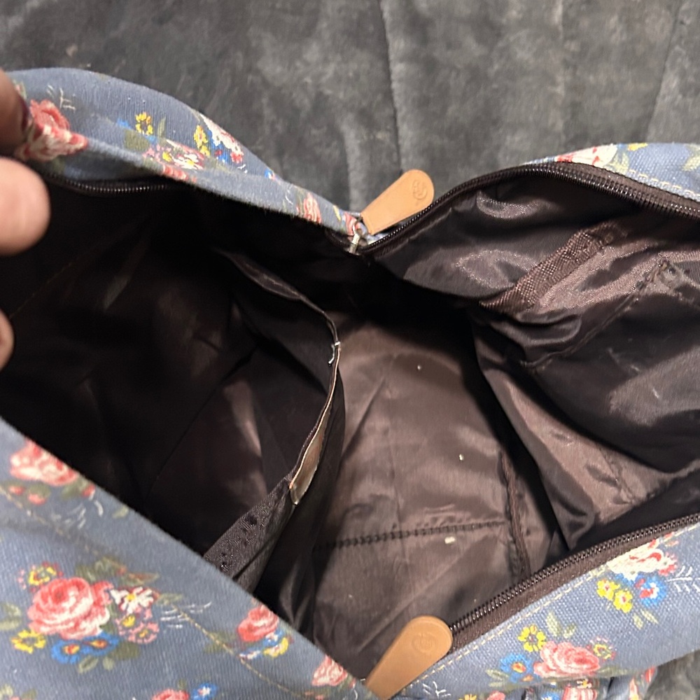 Source Unknown Floral Patterned Backpack In Blue … - image 5